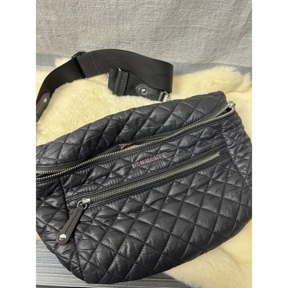 MZ Wallace Crossbody Metro Sling Bag Black Quilted Fanny - Picture 9 of 9